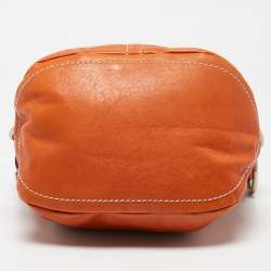 Lancel Orange Leather Pocket Hobo