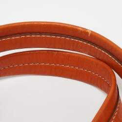 Lancel Orange Leather Pocket Hobo