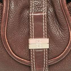 Lancel Dark Brown Leather Miss Broadway Hobo