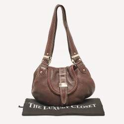 Lancel Dark Brown Leather Miss Broadway Hobo
