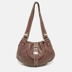 Lancel Dark Brown Leather Miss Broadway Hobo