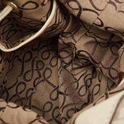 Pre Owned Lancel Off White Leather Premiere Flirt Bucket Bag