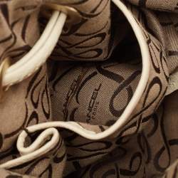 Pre Owned Lancel Off White Leather Premiere Flirt Bucket Bag