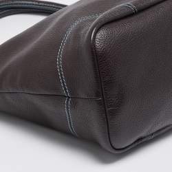 Lancel Dark Brown Leather French Flair Tote