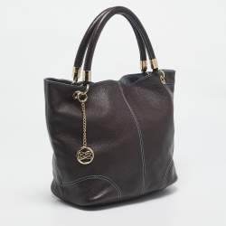 Lancel Dark Brown Leather French Flair Tote