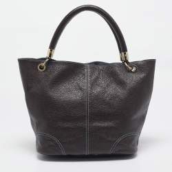 Lancel Dark Brown Leather French Flair Tote