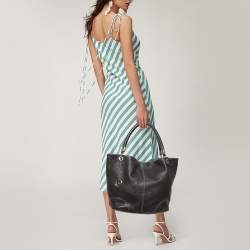 Lancel Dark Brown Leather French Flair Tote