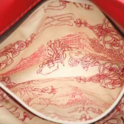 Lancel Red Pleated Leather Satchel