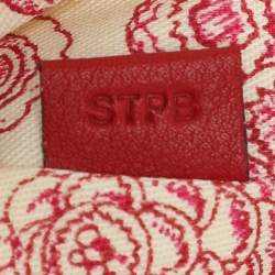 Lancel Red Pleated Leather Satchel