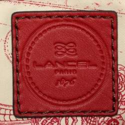 Lancel Red Pleated Leather Satchel