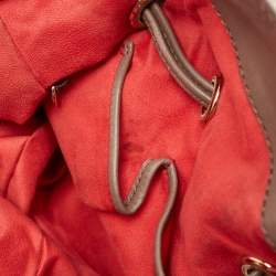 Lancel Grey Croc Embossed Leather Premiere Flirt Bucket Bag