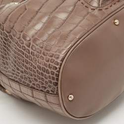 Lancel Grey Croc Embossed Leather Premiere Flirt Bucket Bag