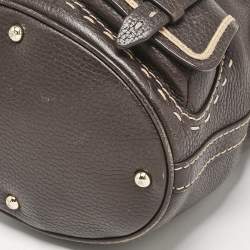 Lancel Dark Brown Leather Small Premier Flirt Bucket Bag