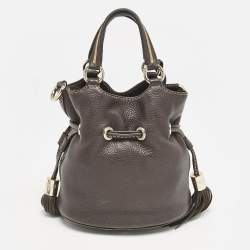 Lancel Dark Brown Leather Small Premier Flirt Bucket Bag