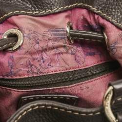 Lancel Dark Brown Leather Small Premier Flirt Bucket Bag