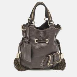 Lancel Dark Brown Leather Small Premier Flirt Bucket Bag