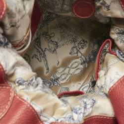 Pre Owned Lancel Red Leather Premiere Flirt Bucket Bag