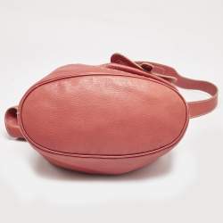 Pre Owned Lancel Red Leather Premiere Flirt Bucket Bag