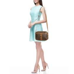 Lancel Brown/Tan Coated Canvas and Leather Camera Shoulder Bag