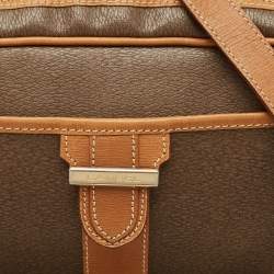 Lancel Brown/Tan Coated Canvas and Leather Camera Shoulder Bag