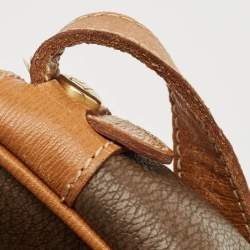 Lancel Brown/Tan Coated Canvas and Leather Camera Shoulder Bag