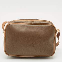 Lancel Brown/Tan Coated Canvas and Leather Camera Shoulder Bag