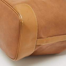 Lancel Brown Leather Drawstring Bucket Bag