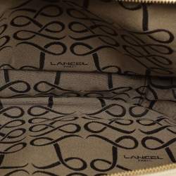 Lancel Cream Leather Drawstring Tassel Tote