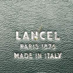 Pre Owned Lancel Dark Green Leather Drawstring Bucket Bag