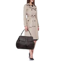 Pre Owned Lancel Dark Burgundy Leather Charlie de Lancel Top Handle Bag