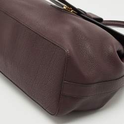 Pre Owned Lancel Dark Burgundy Leather Charlie de Lancel Top Handle Bag