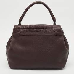 Pre Owned Lancel Dark Burgundy Leather Charlie de Lancel Top Handle Bag