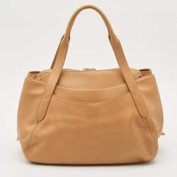 Pre Owned Lancel Beige Leather Satchel
