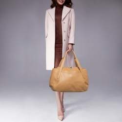 Pre Owned Lancel Beige Leather Satchel