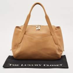 Pre Owned Lancel Beige Leather Satchel