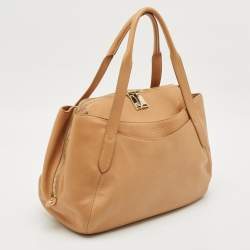 Pre Owned Lancel Beige Leather Satchel