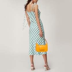 Pre Owned Lancel Dark Yellow Brushed Leather Sixtine Shoulder Bag