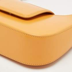 Pre Owned Lancel Dark Yellow Brushed Leather Sixtine Shoulder Bag