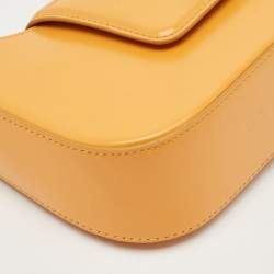 Pre Owned Lancel Dark Yellow Brushed Leather Sixtine Shoulder Bag