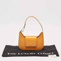 Pre Owned Lancel Dark Yellow Brushed Leather Sixtine Shoulder Bag