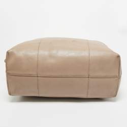 مملوكة مسبقًا Lancel Beige Leather Boston Weekender Bag