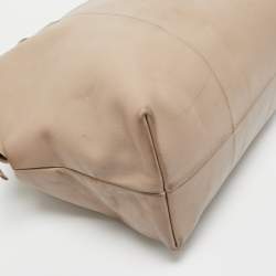 مملوكة مسبقًا Lancel Beige Leather Boston Weekender Bag