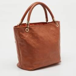 Pre Owned Lancel Brown Embossed Leather Daligramme Dali Fun Tote