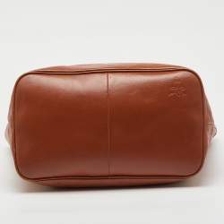 Pre Owned Lancel Brown Embossed Leather Daligramme Dali Fun Tote