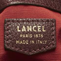 Pre Owned Lancel Burgundy Leather Le Huit Drawstring Bucket Bag