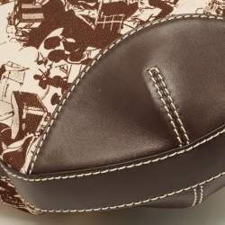 Pre Owned حقيبة لانسل هوبو قماش مطبوعة بنية داكنة وجلد