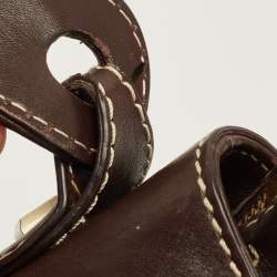 Pre Owned حقيبة لانسل هوبو قماش مطبوعة بنية داكنة وجلد