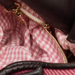 مملوكة مسبقًا حقيبة لانسل لو بريغيت باردوت جلد وقماش بيج/ وردية