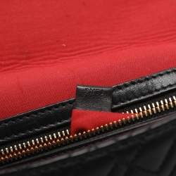 Pre Owned حقيبة كتف لانسيل بسلسلة جلد مبطن أسود