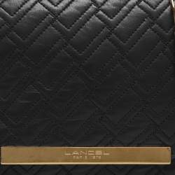 Pre Owned حقيبة كتف لانسيل بسلسلة جلد مبطن أسود